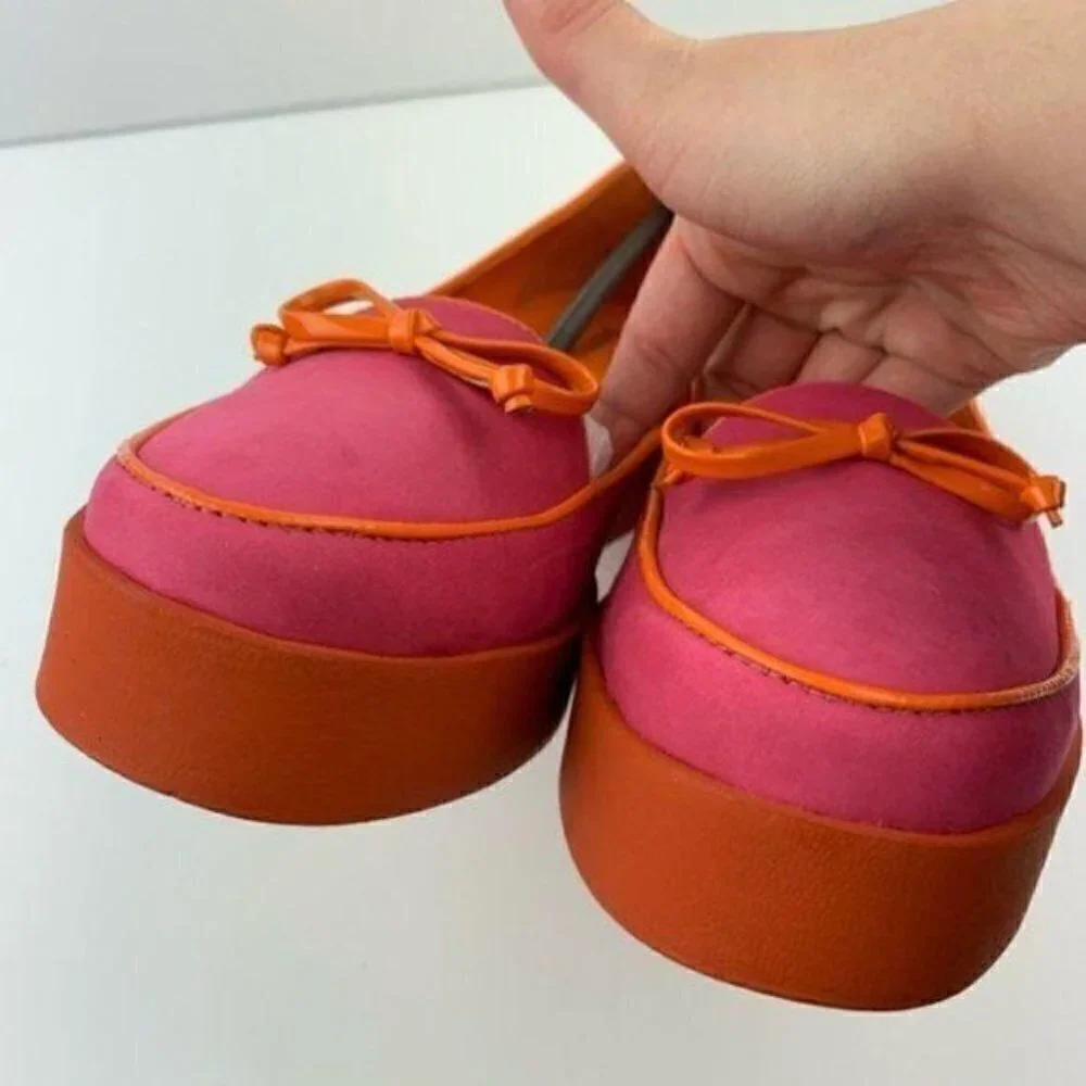 Bernardo Antwerp Platform size 7.5 neon pink suede